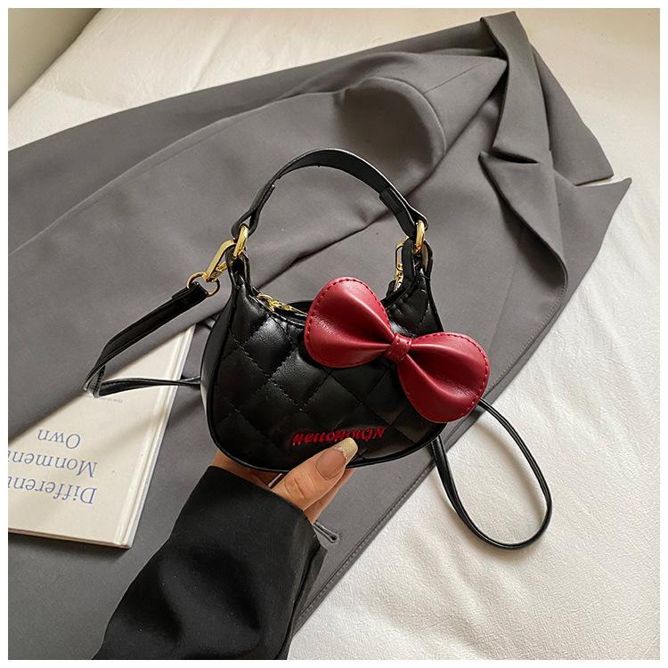 Мини сумка кроссбоди с бантом, Модная, Простая и Стильная, Повседневная ромбовидная сумка на одно плечо