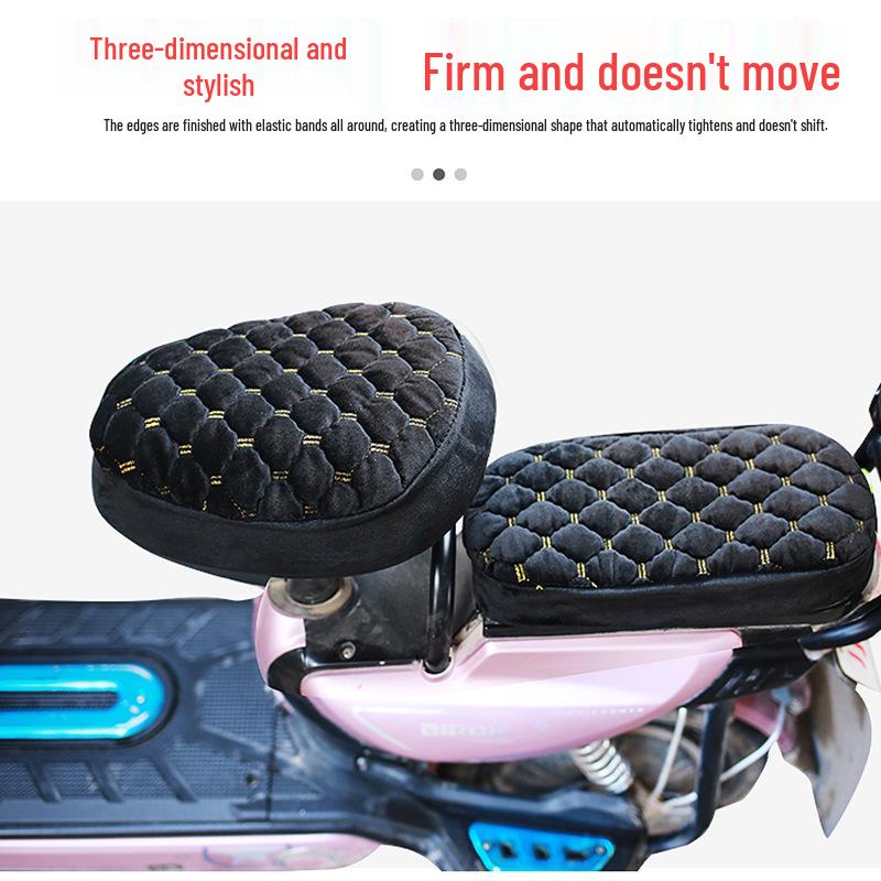 Плюшевая зимняя накидка на сиденье для электромобилей - Утолщенная губка, Универсальная посадка для велосипедов и электромобилей