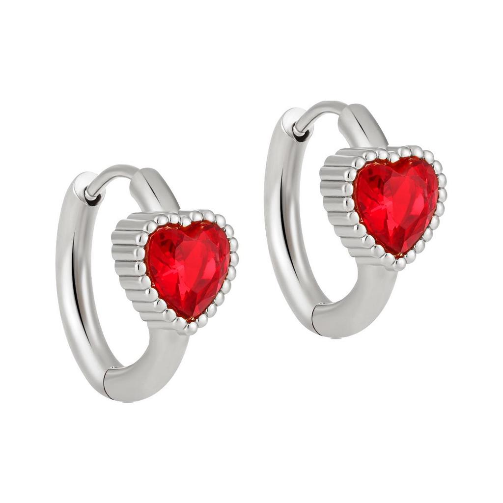 Роскошные корейские серьги-сердечки с бриллиантами: Модный дизайн ниши из титановой стали