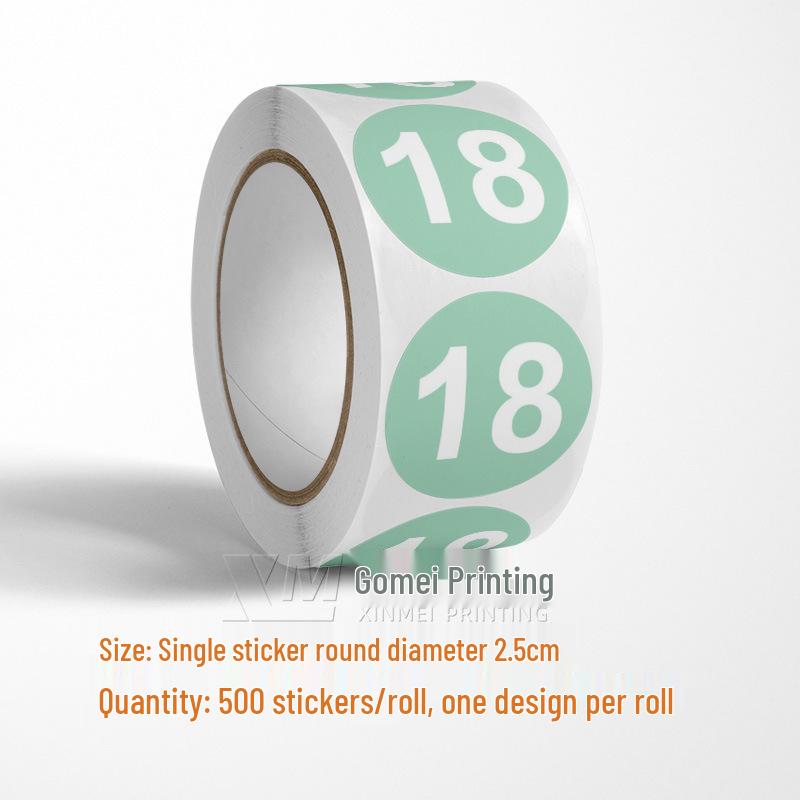 Самоклеящиеся круглые наклейки с номерами 1-33 – Цветные этикетки-идентификаторы в рулоне