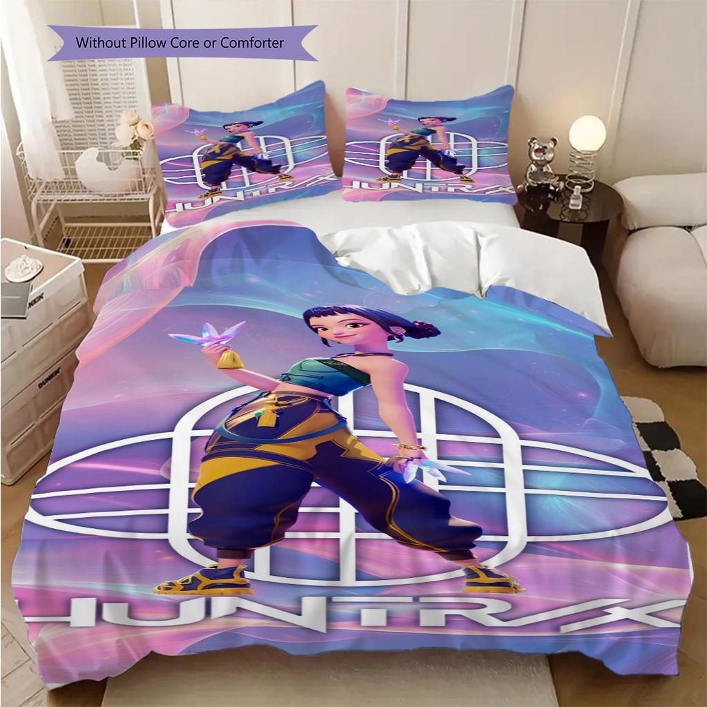 Fantasy Warriors Unite Three-piece set (1 * duvet cover + 2 * pillowcase, without core) 2D Flat Soft and comfortable Christmas birthday gift