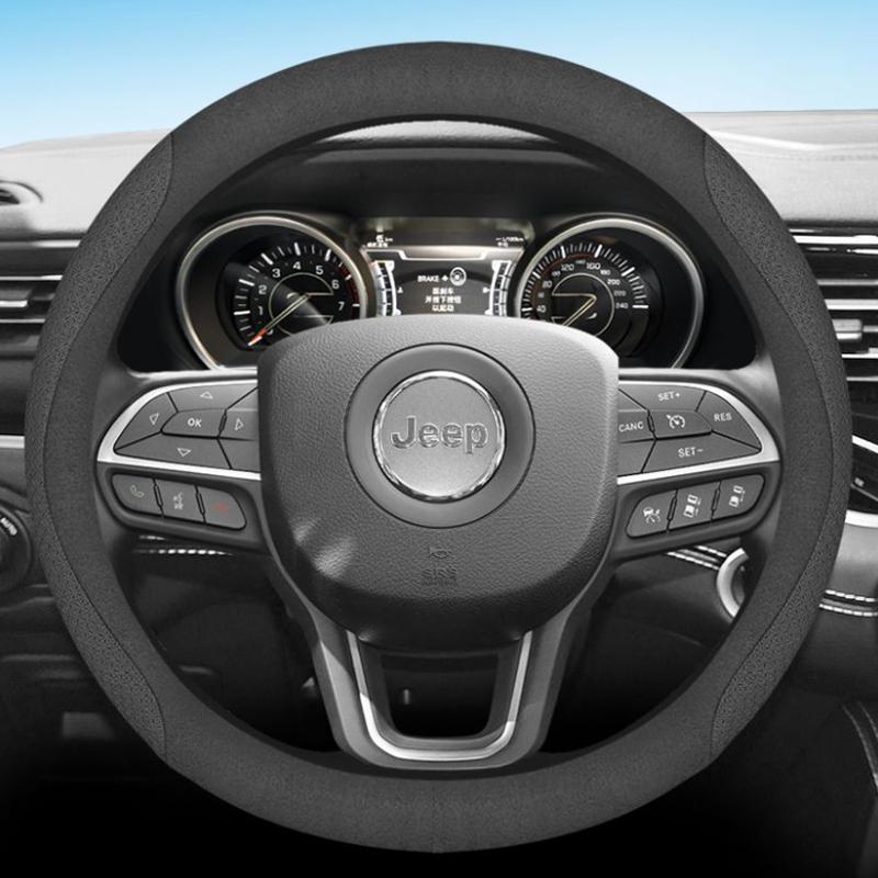 for Jeep Compass Avenger Wagoneer L Series III 4X4 Grand Wagoneer Car Steering Wheel Cover Leather Non-slip Auto Accessories rf1