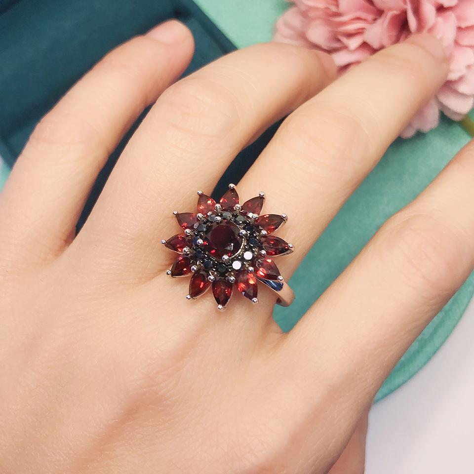 Ювелирные наборы из 100% натурального граната, серьги-застежки из стерлингового серебра 925 пробы, ювелирные изделия из настоящего драгоценного камня, изысканные ювелирные изделия для женщин