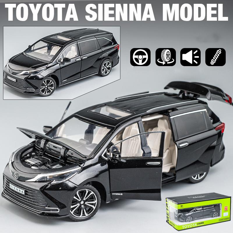 1/24 масштаб Sienna MPV, литая под давлением модель автомобиля, игрушечный автомобиль с откатным механизмом, звуком и светом для детей, коллекция подарков для мальчиков и девочек