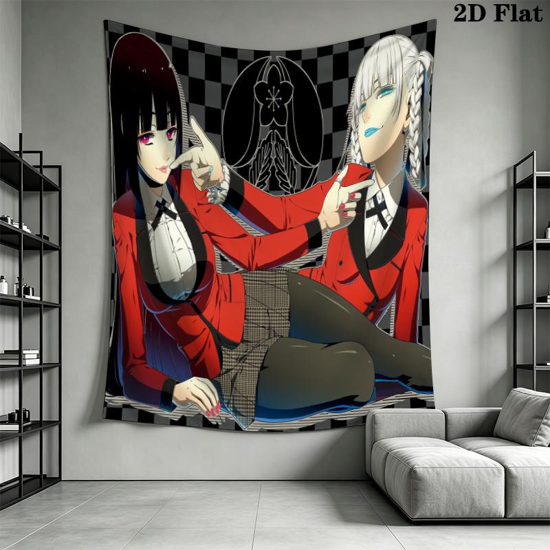 Kakegurui Wall Tapestry Aesthetic Wall Hanging Printed Fabric Blanket Decorative Tapestries for Bedroom Living Room Home Decor