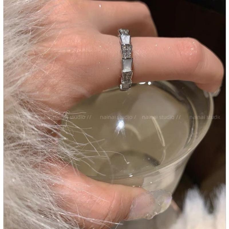 Кольцо-змеевик ~ супер бессмертный циркон, шикарное кольцо высокого класса, небольшой дизайн, регулируемое отверстие