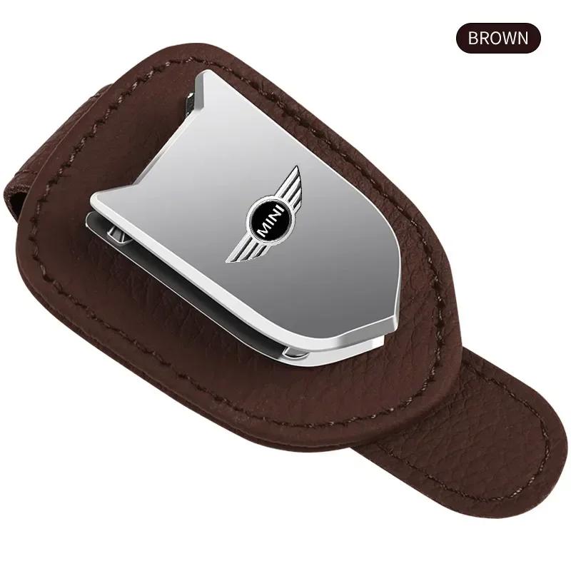 BAJC1 2025 For BMW MINI Fashion Car Sun Visor Glasses Clip Leather Eyeglasses Clip For BMW Mini Cooper F54 F55 F56 R56 R60 SONE Roadst