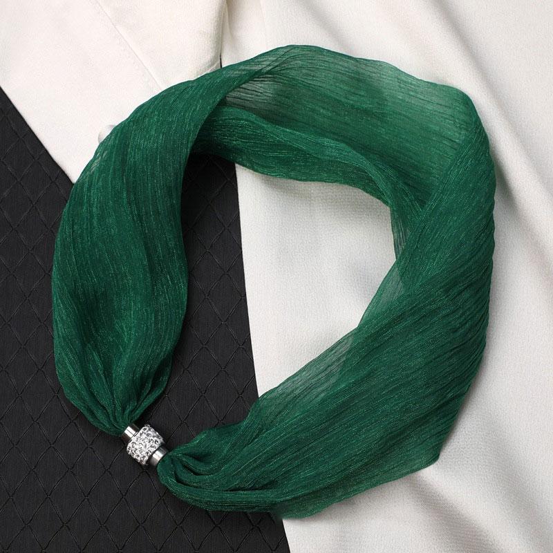 1 шт. Магнитная застежка Текстура Однотонный Универсальный шарф Модные тканевые аксессуары Тонкая версия Шифоновая пряжа