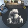 Brown Bear Round Area Rug,Carpet Rug for Living Room Bedroom Sofa Playroom Decor,Non-slip Floor Mat