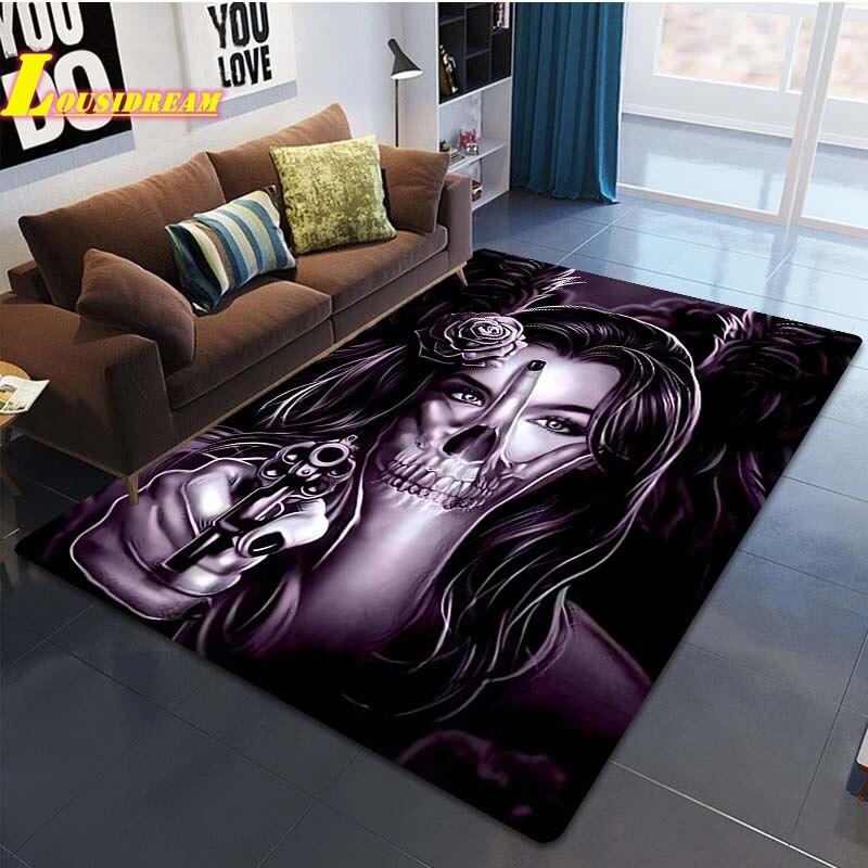 Модный ковер с принтом для девочек, ковер с черепом, домашний декор, ковер для гостиной, спальни, столовой, ванной, балкона, коврики, напольные коврики, декор для подростковой комнаты