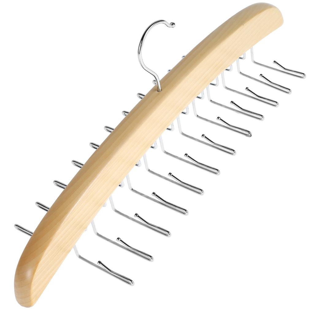 Wooden Sling Hanger Camisole Organizer with 24 Metal Hooks Multi-Functional Hook Suitable For Dormitory Apartment Bedroom