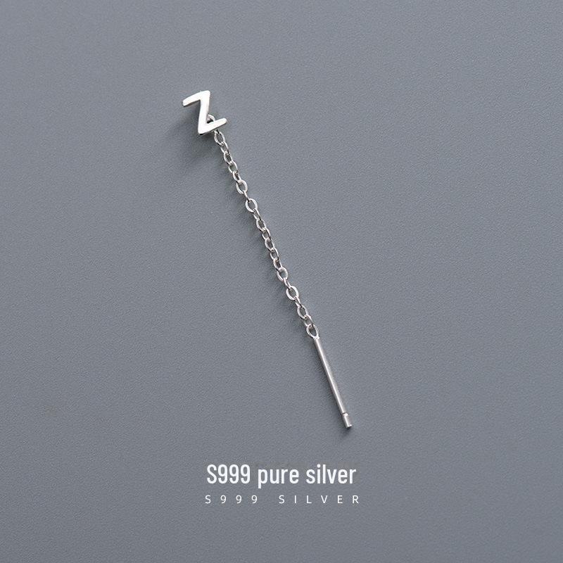 Серьги-буквы Banyan Tree S999 из стерлингового серебра для женщин — модный холодный стиль 2023 года