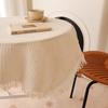 French Ins Style Japanese Pastoral White Tablecloth Coffee Table Cloth Bedside Table Retro Tassel Round Table Tablecloth