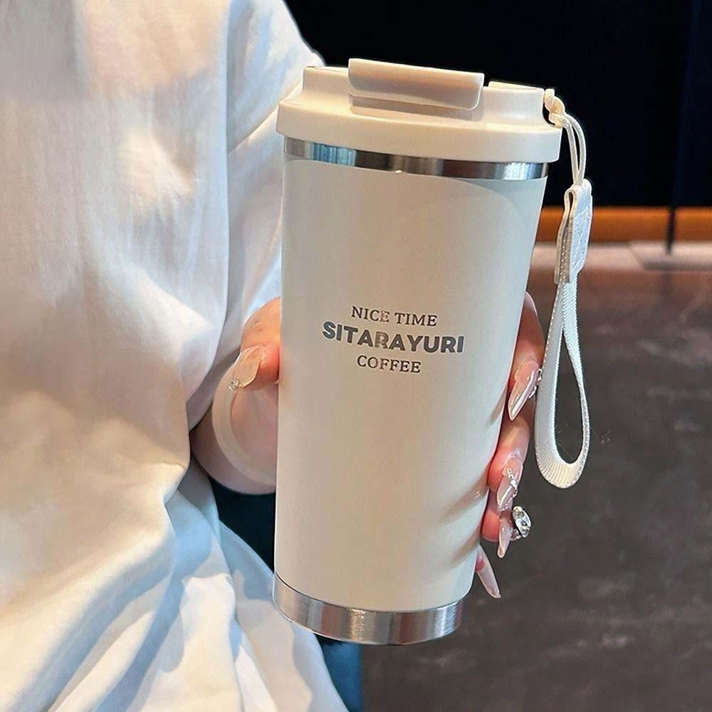 TPR 560ML Drinking Cup 304 Stainless Steel Filter Tea Bottle Fashion Coffee Water Cup Women