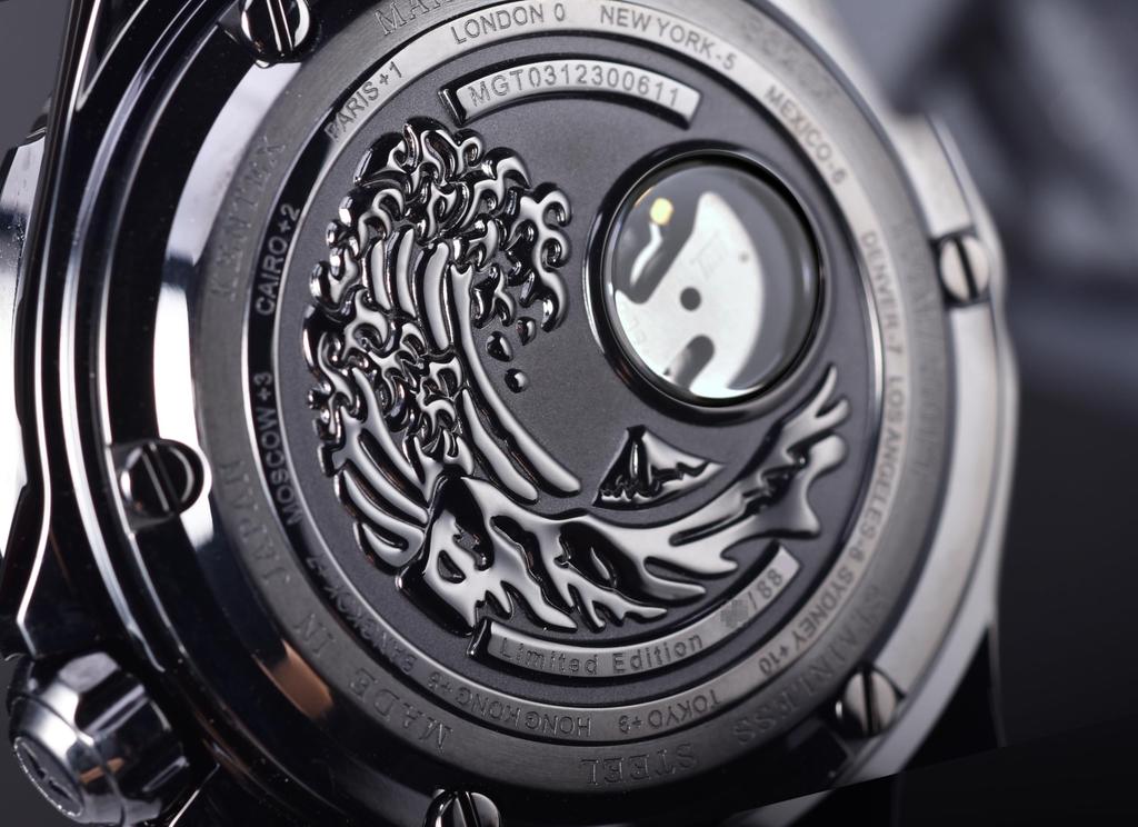 Kentex IWAWP MARINE GMT Automatic Limited Edition of 88 Watch, Pieces, Men's Black, S820X-04
