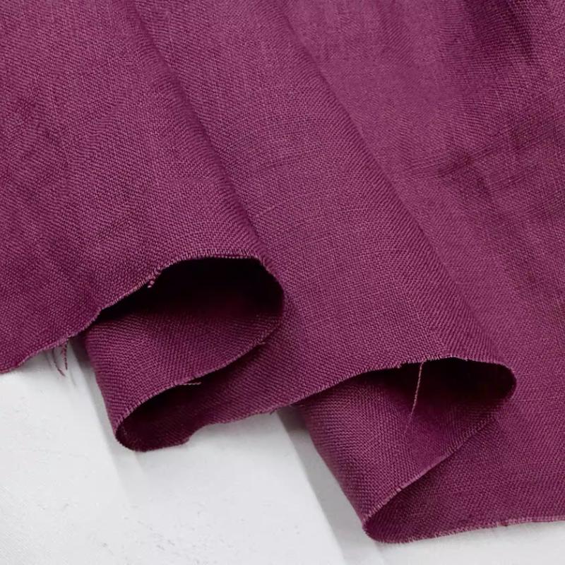 Чистая льняная ткань Стиранный лен Комфортная дышащая ткань для весны и лета DIY Платье Широкие брюки Легкая куртка Одежда