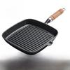 24 см чугунная полосатая сковорода для стейков, без покрытия и с антипригарным покрытием