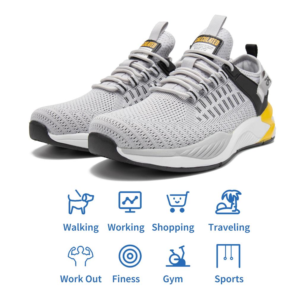 BAASPLOA Men's Running Shoes Casual Lace-Up Men's Outdoor Sports Breathable Lightweight Men's Running Shoes