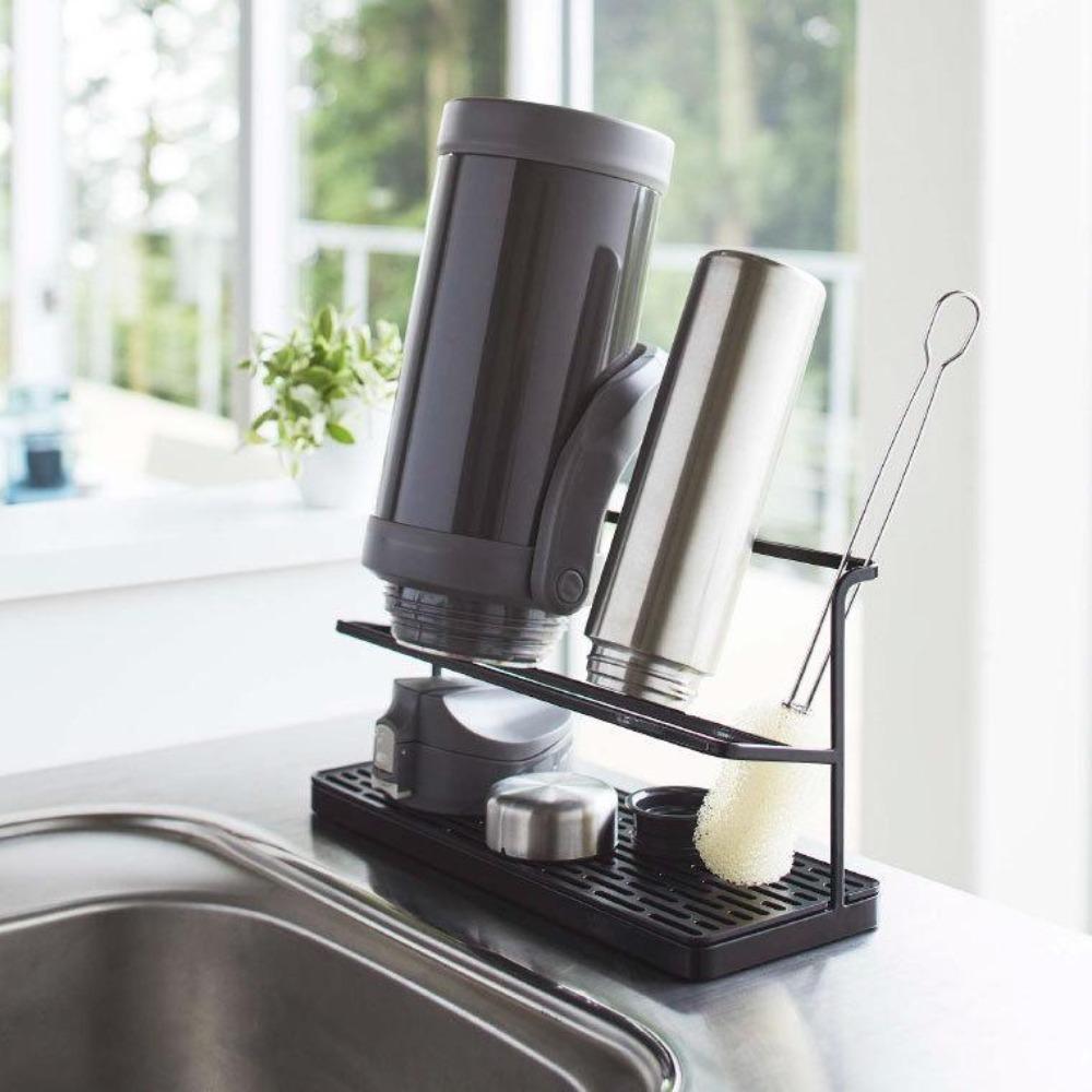 Removable Bottle Drying Rack with Drain Tray Mug Organizer Coffee Cup Drain Holder Countertop