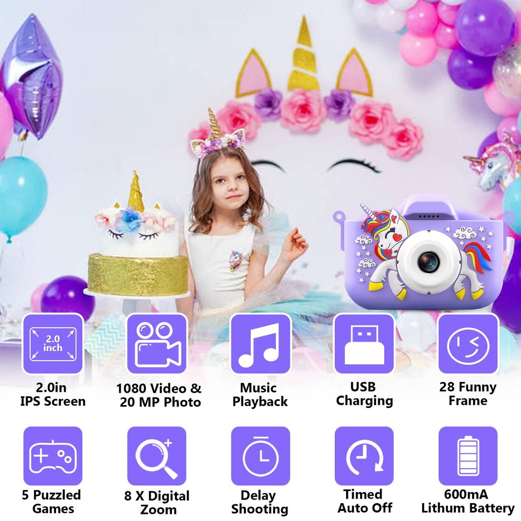 Новая камера-игрушка Единорог для детей, милый конь, 32 МП, 1080P HD, цифровая камера для малышей, рождественский, день рождения, фестивальный, детский подарок