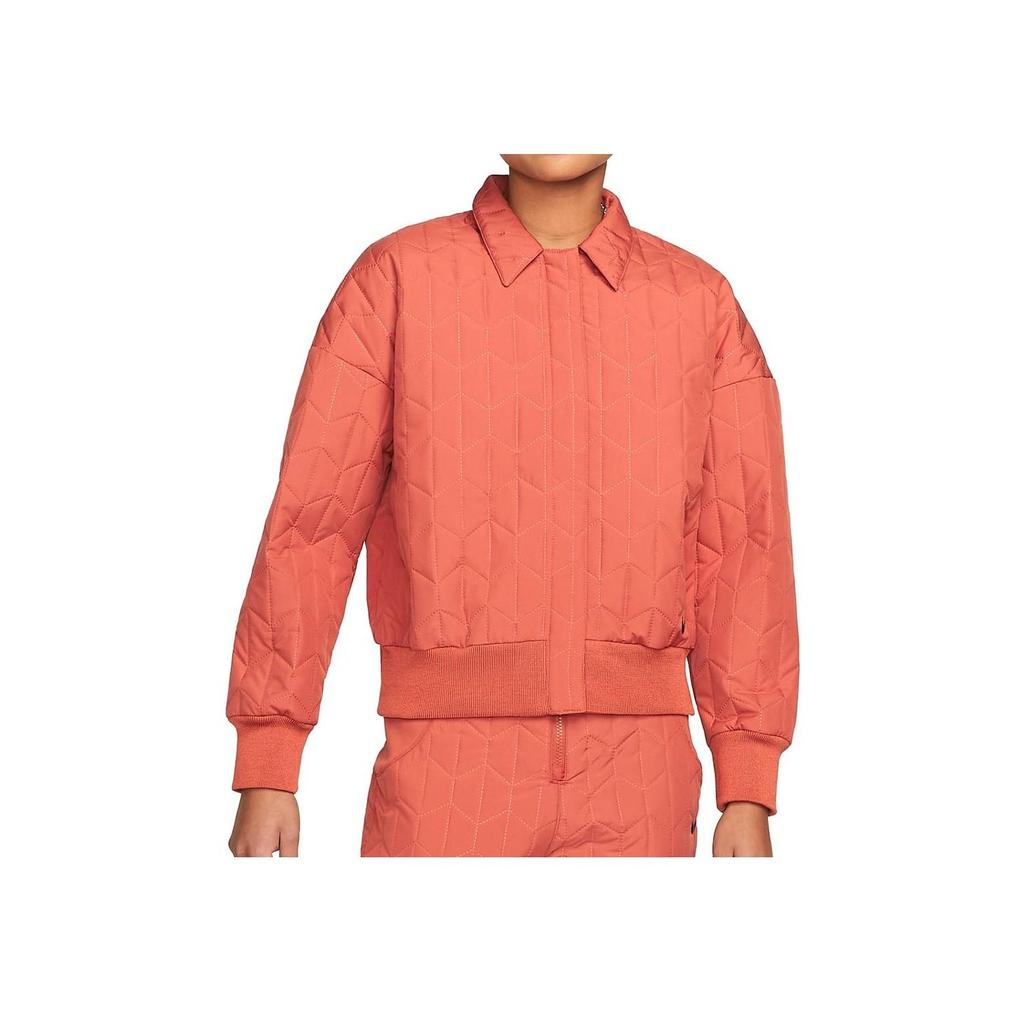 Nike Спортивная однобортная теплая куртка однотонная женская куртка оранжевого цвета DD5121-825