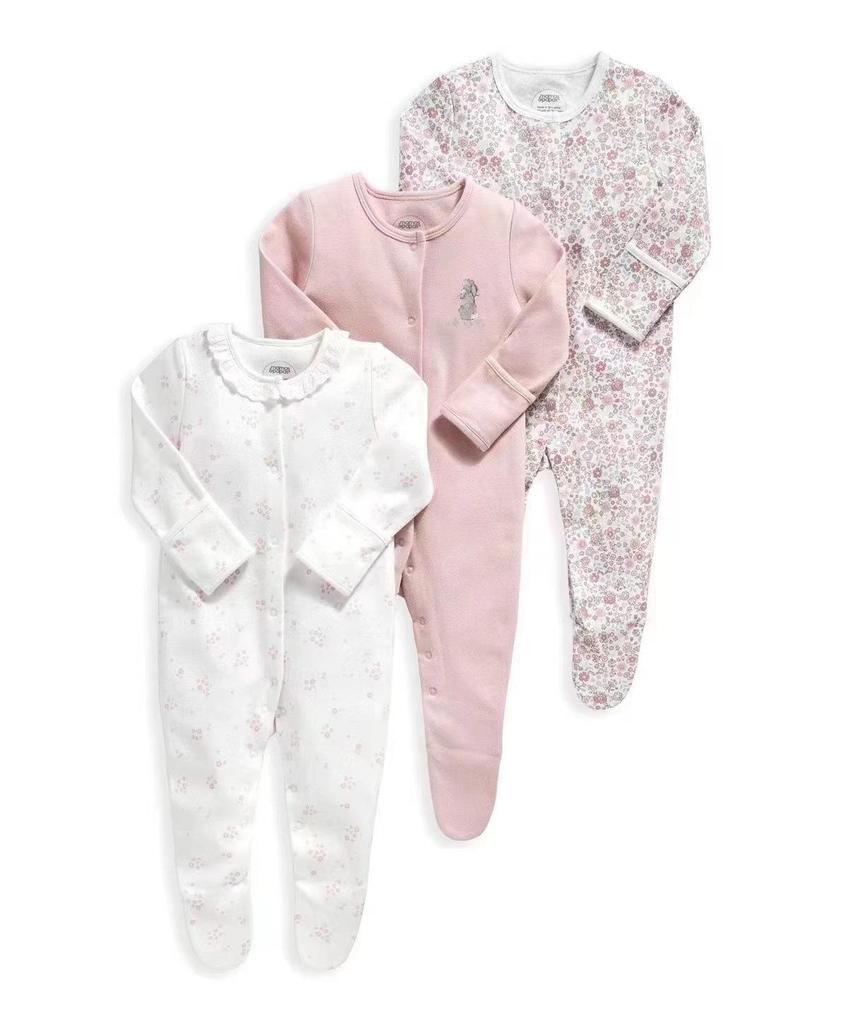 Детский комбинезон на весну и осень: Хлопковый ромпер-пижама с закрытыми ножками для новорожденных мальчиков и девочек