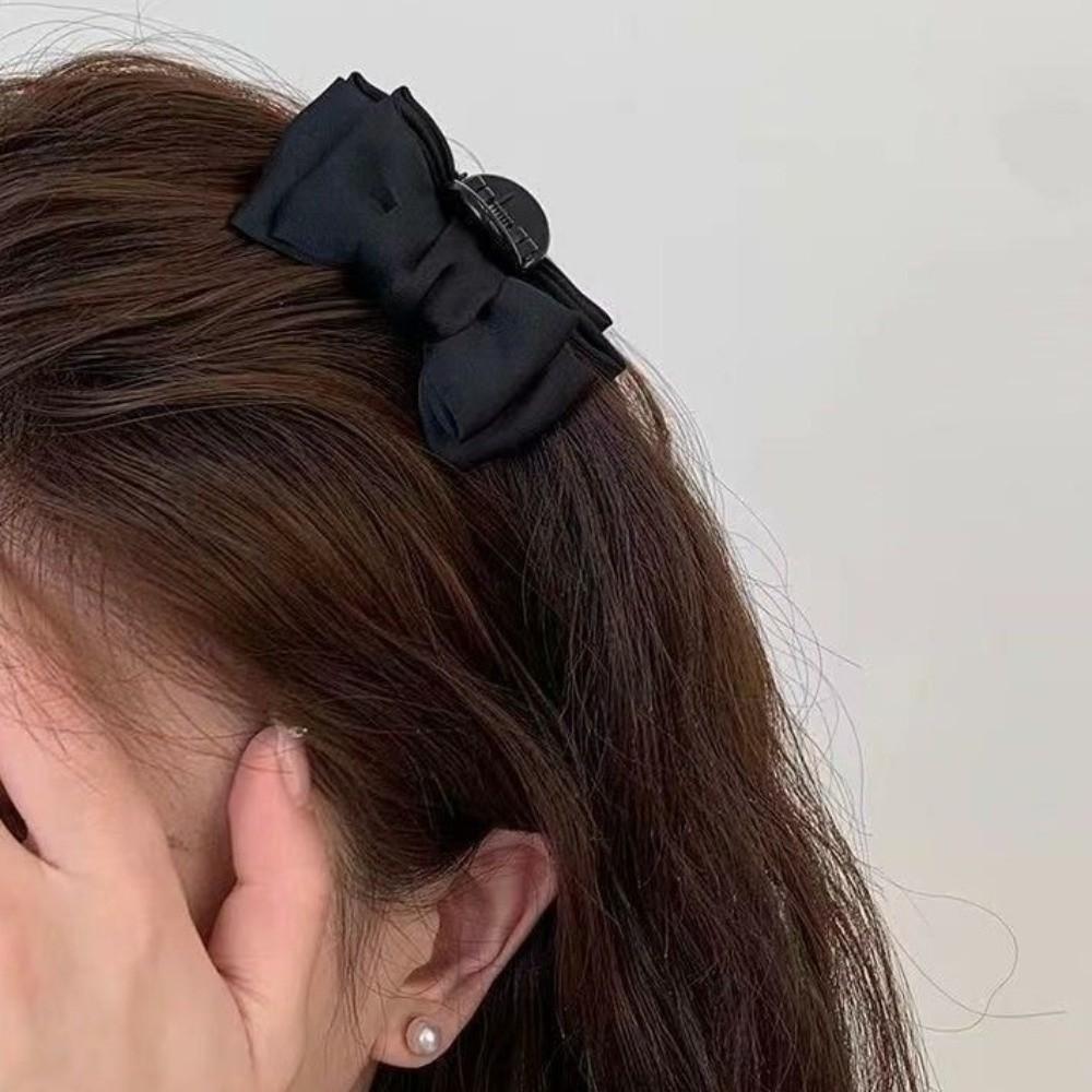 2pcs Sweet Headdress Satin Hair Clips Non-Slip Mini Shark Clip Hair Styling Clip Hair Accessories
