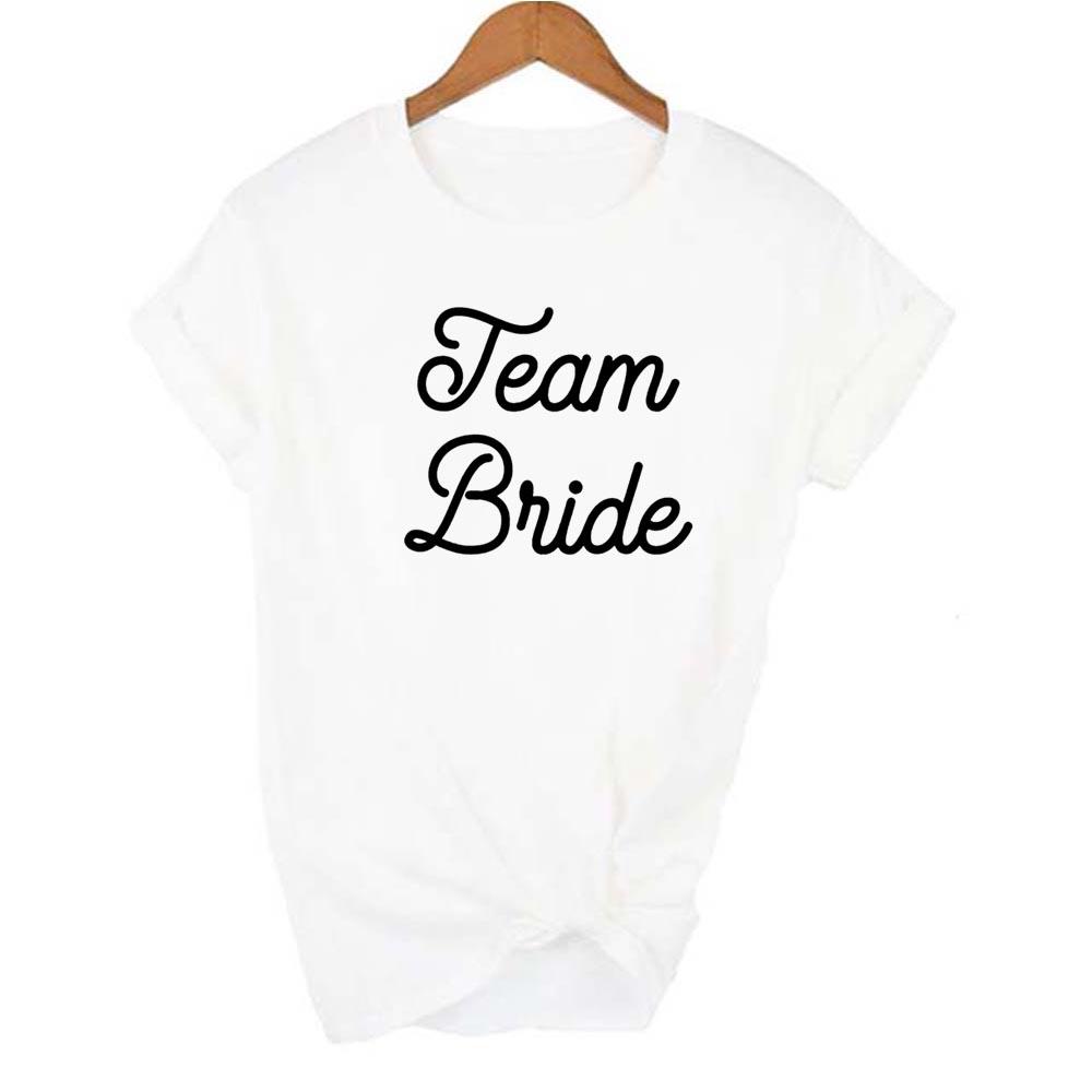 Fashion Women T Shirt Bridal Bachelorette Party Team Bride Graphic T Shirt Casual Wedding Female Top