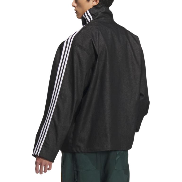 adidas Оригинальная джинсовая модная мягкая удобная свободная куртка унисекс, черная куртка JW1969