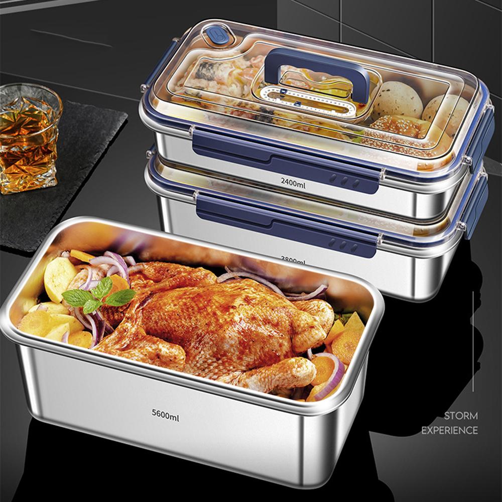 Food Storage Containers with Lids Airtight Food Grade 316 Stainless Steel Large Capacity Leakproof