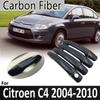 Black Carbon Fiber for Citroen C4 Pallas Triomphe Quatre 2004 2005 2006 2007 2008 2009 2010 Door Handle Cover Car