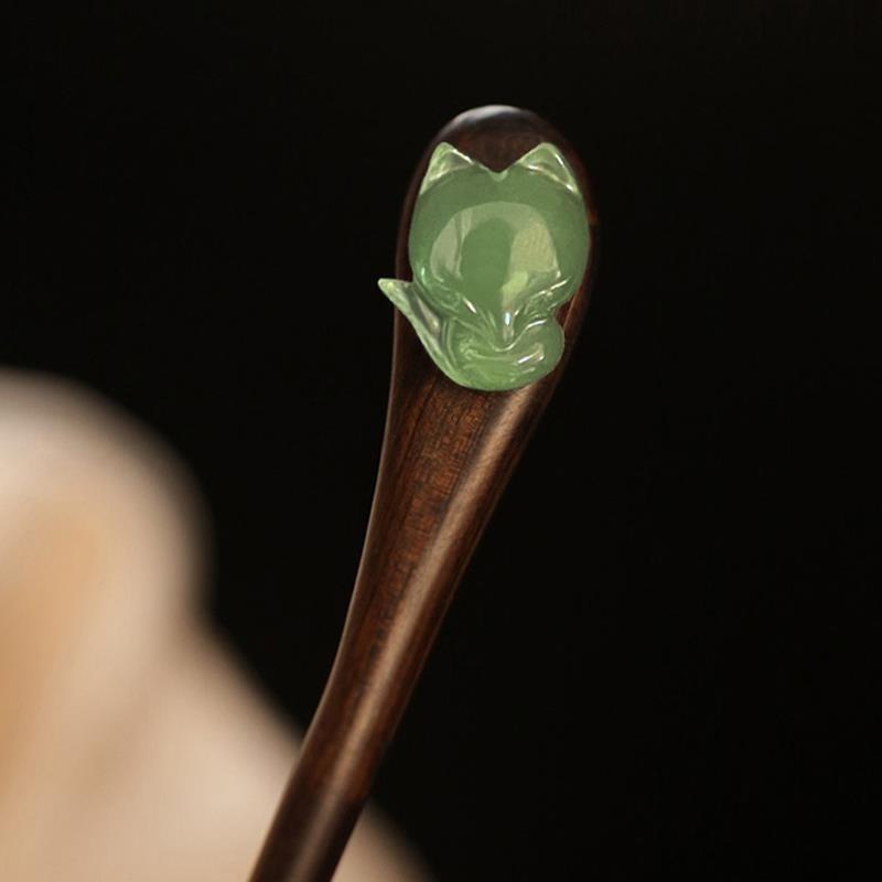 Ручная работа из лисы, винтажные женские палочки для волос в китайском стиле, модные аксессуары для длинных волос для девочек