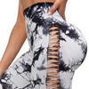 Women Tie Dye Yoga Leggings Hollow Seamless High Waist Sport Leggings
