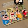 Colorful Jelly 2-in-1 Phone Case for Apple Phone Case with Stand Crayon Shin-chan Cartoon Fashion Phone Case