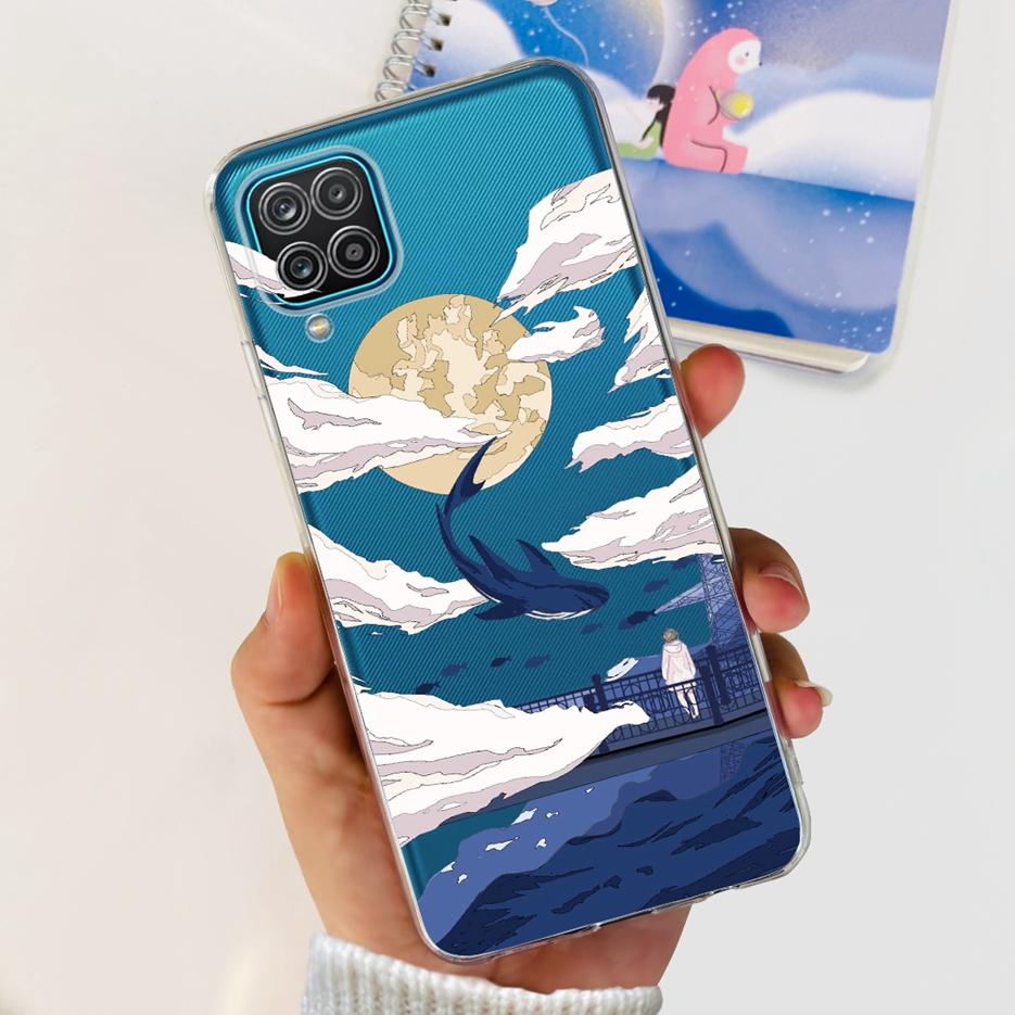 Чехол для Samsung Galaxy A12 F12 M12 Модный Расписной Чехол Прозрачные Силиконовые Чехлы для Телефона Для Samsung A12 M 12 Galaxy M12 Мягкие Fundas
