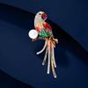 Enamel Parrot Brooch, High-end Women's Exquisite and Niche Design Sense, Bird Brooch, Clothing Accessory Pin