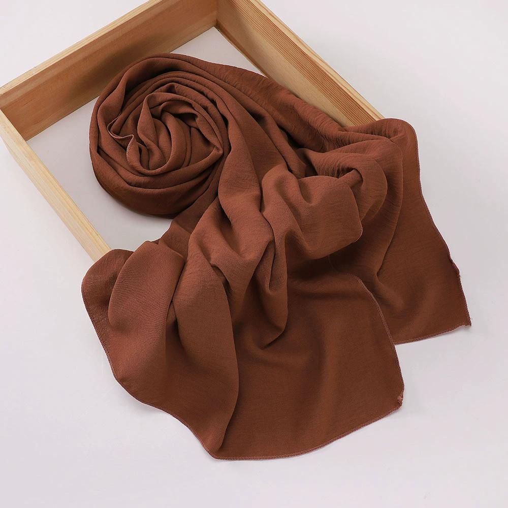 Malaysia Muslim Hijab Wrinkle Plain Long Shawl Islamic Headscarf Wraps For Women Female Foulard