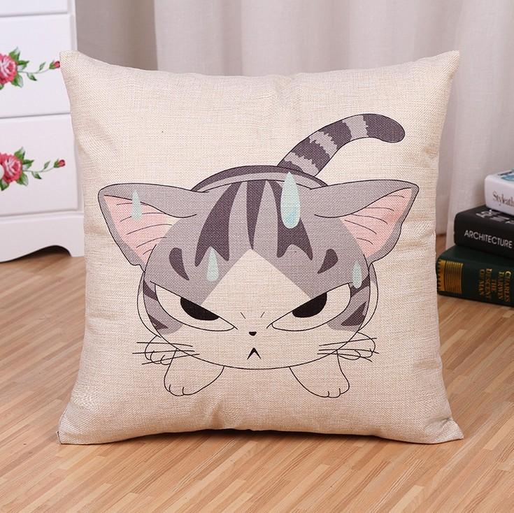Kids Room Decorative Pillowcase With Cartoon Cat Pattern For Comfortable Rest