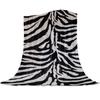 Animal Zebra Black and White Stripes Pattern Flannel Throw Blanket  Soft Lightweight Warm Cozy Kid Adult Travelling Camping Gift