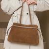 Hifashion Замша из коровьей кожи Натуральная кожа Большая сумка-тоут Наплечные сумки Для женщин 2026 Роскошный дизайнерский Матовая Повседневная Женские Сумки