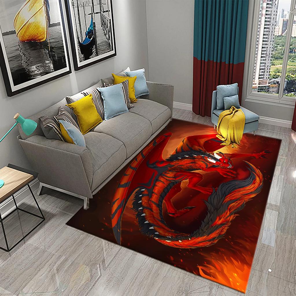 Dragon Animal Carpet for Living Room Bedroom Bathroom Soft Non-slip Mat Carpets Creative Fashion Door Large Mat Bath Mats Gifts