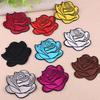 Yixiu 9-Color Rose Flower Embroidered Patch - Clothing Decoration Applique.