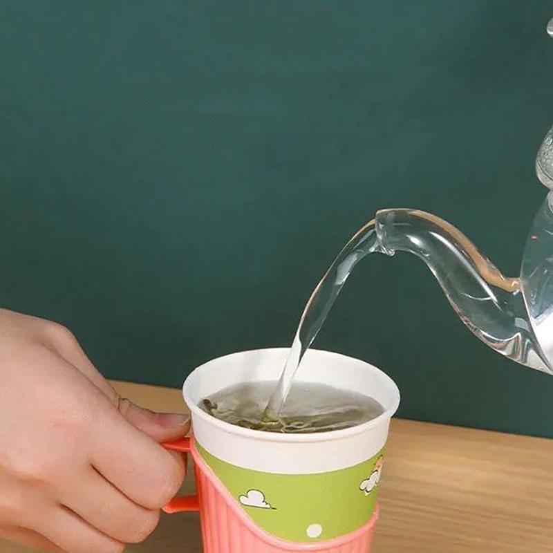 Набор из 10 одноразовых держателей для бумажных стаканчиков, утолщенный гофрированный держатель для стаканчиков, термоизоляция для чайной церемонии, посуда для улицы