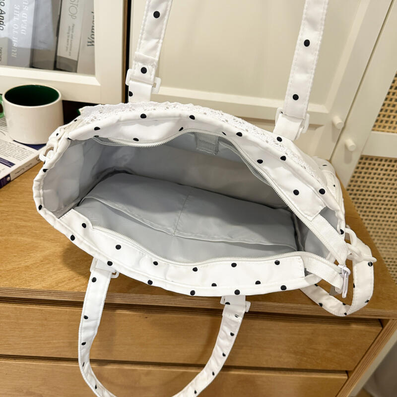 Кружевная прозрачная сумка в горошек, на плечо, для учеников средней школы