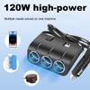 3 In1 Car Cigarette Lighter Socket Splitter 12-24V 2 USB Car Charger Splitter Extender LED Blue Light Indicator Car Accessories