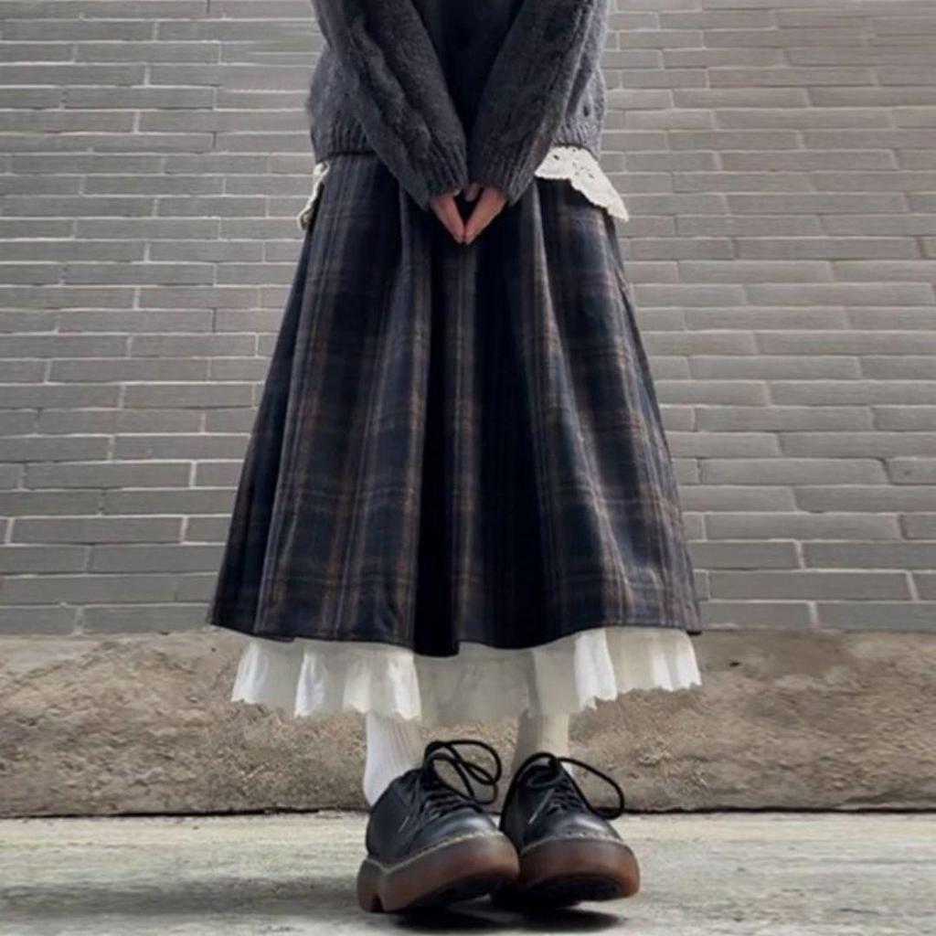 Женское трикотажное платье в стиле преппи в корейском стиле: Осенне-зимний маленький костюм-двойка