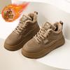 CRLAYDK Классические женские кроссовки Зимние на меху Повседневные Теннисные на платформе Кожаные туфли Женские для ходьбы До щиколотки Снежные ботинки