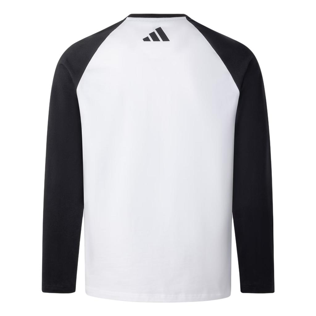 Adidas SS25 Loose Fit Crew Neck Long Sleeve T-Shirt Unisex Tops White Black JZ0114