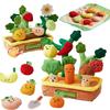 Baby Montessori Simulation Pulling Carrot Plush Toy Fruit Vegetable Picking Shape Matching Game Parent-child Interaction Toy Gif