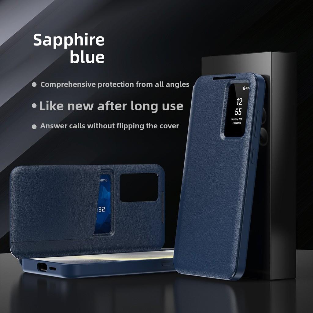 For A56 Galaxy Phone Case With Card Clip And Intelligent Window Design